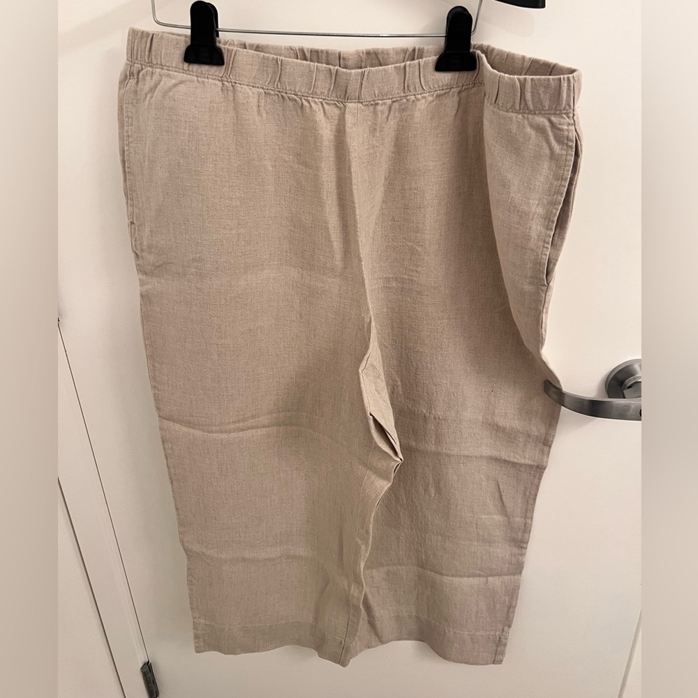 NWT- J. Jill Linen Wide-Leg Cropped Pant